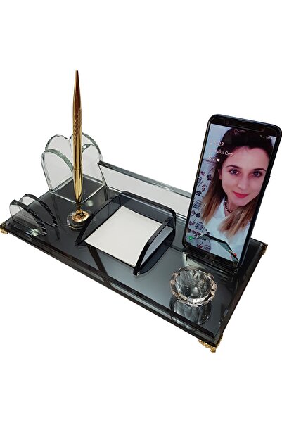 MERTKRİSTAL Kristal Masaüstü Kalemlik, Ofis Masa Isimliği, Kabartma Isimlik, ...