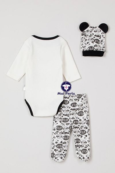 Mai Perla Unisex Baby Panda Bodysuit Set 3 Pieces