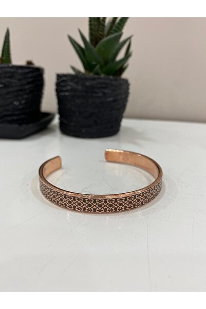 KAVELE Saf Bakır Bileklik -her Bileğe Uygun-geçmeli-unisex-