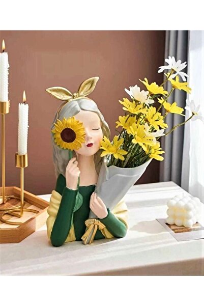 be art you Buketli Kız Vazo