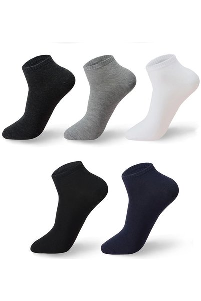 Çorapdiyari Premium 8'li Dikişsiz Bambu Erkek Spor Bilek Patik Çorap Siyah - Lacivert
