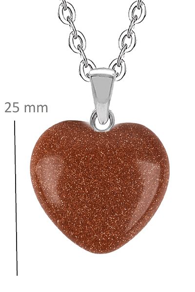 Tesbih Atölyesi Certified Heart Model Real Brown Star Stone Necklace