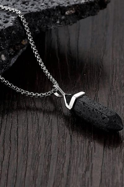 Tesbih Atölyesi Certified Volcano Tuff Natural Lava Stone Necklace