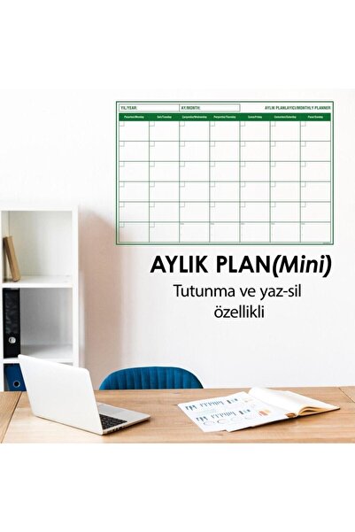 Kağıt Tahta 85cm-56cm Aylık Plan Çizelgesi (mini)