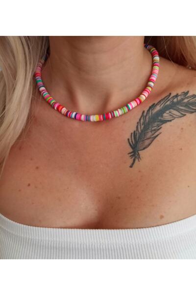 DENİZDENAL قلادة فيمو ملونة صيفية