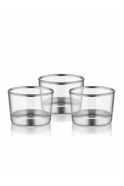 The Mia Glam Silver Gilt 3-Piece Glass Bowl/Snack Bowl Glm0019