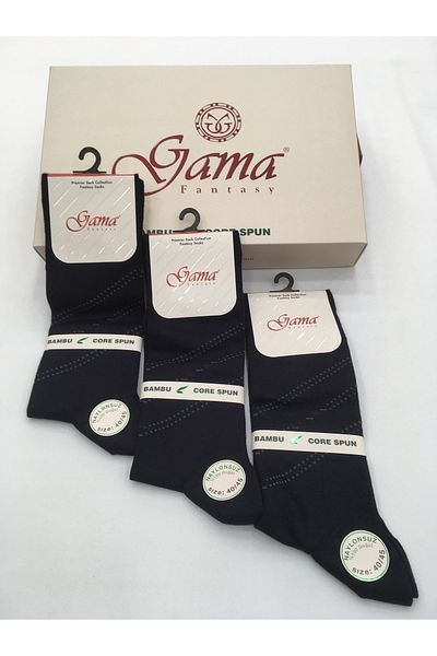 Gama Çorap 3 броя тънки летни мъжки чорапи от бамбук, 100% естествени, без найлон, с шарки