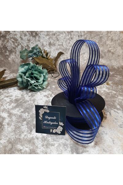 Değerlihediyeler 2,5 cm Panglică șifon albastru 20 m