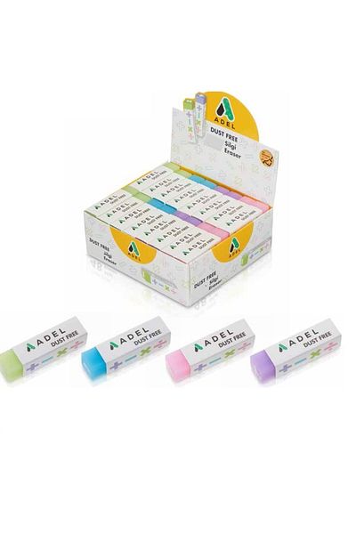 Adel Dust Free Pastel Color Eraser 4 Pieces
