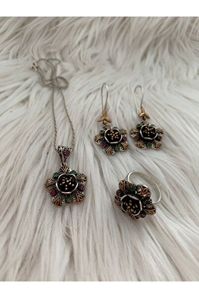 ÇELİKSİLVERTAKI Mardin Telkari Işçilikli 3 Lü Set Takım 925 Ayar Gümüş