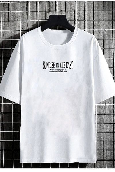 CANDEL Unisex Oversize T-shirt Note Back Print White Nort01tıme