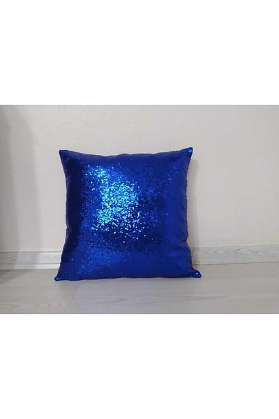 YILMAZHOME Sequin Sequined Throw Pillow Cover - Saks Blue