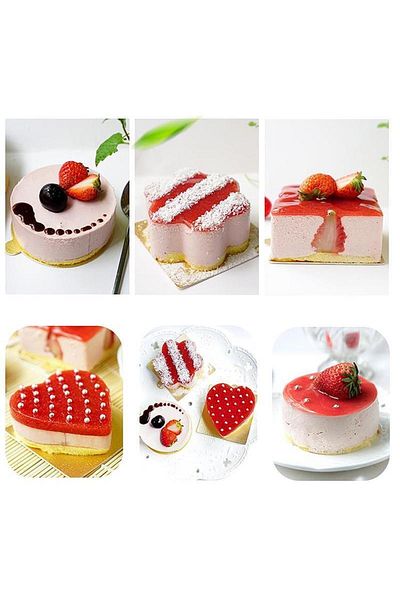 Nar kalıp Narkalıp Square Parfait Cake Mold Width-8cm Depth 5cm Set of 2