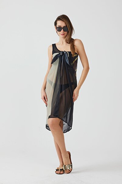 AYSHOME Ays Home Moda Black Women's Pareo Beach Dress