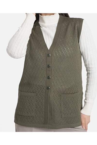 ece bayan giyim Mercerized Khaki Mother Vest