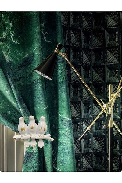 Doğukan perde aksesuarları 3-Piece Bird Armlet White to Yellow Edge Curtain Collection (1 PC)