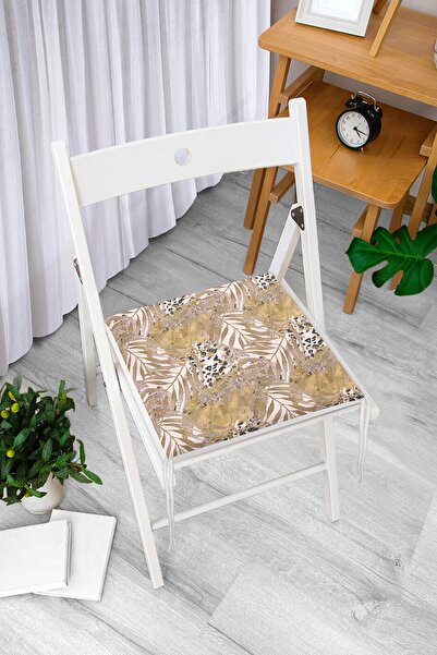 Realhomes Леопардовий цифровий принт із сухим листям на чохлі для стільця на ...