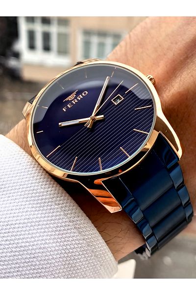 FERRO Original Steel Men's Watch + Bracelet Gift