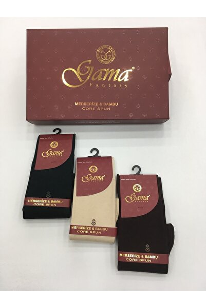 Gama Çorap 3 Pieces Mercerized + Bamboo Mixed 100% Natural Nylon Free Thin Summer Men's Socks