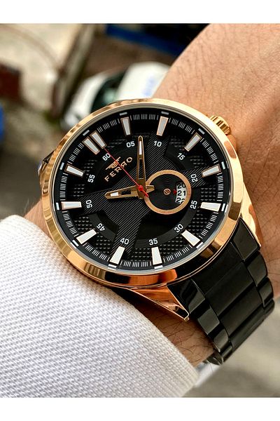 FERRO Steel Men's Watch + Bracelet Gift