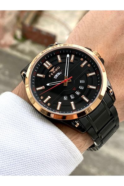FERRO Original Steel Men's Watch + Bracelet Gift