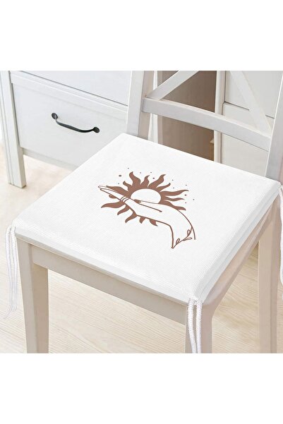 Realhomes Біла підлога з малюнком Onedraw, сонце в руках, цифровий принт, зас...