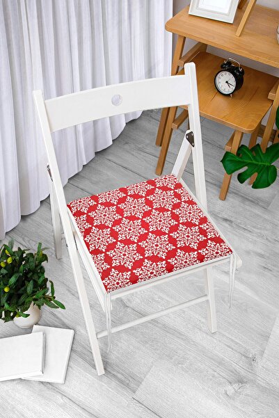 Realhomes Сучасна подушка для стільця з цифровим принтом у вигляді білих сніж...