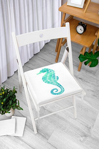 Realhomes Zeleni jastuk za stolicu sa modernim digitalnim printom u obliku mo...