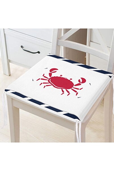 Realhomes Pernă de scaun modernă imprimată digital cu fermoar, cu model de crab colorat pe fundal alb