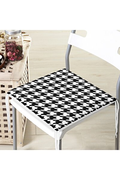 Realhomes Pernă de scaun modernă imprimată digital cu fermoar, cu model carou...