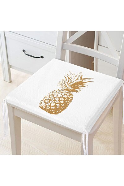 Realhomes Золотистий кактус з цифровим принтом, стільцева подушка на блискавці