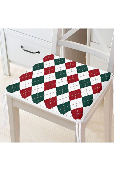 Realhomes Сучасна подушка для стільця з цифровим принтом у вигляді бордової т...