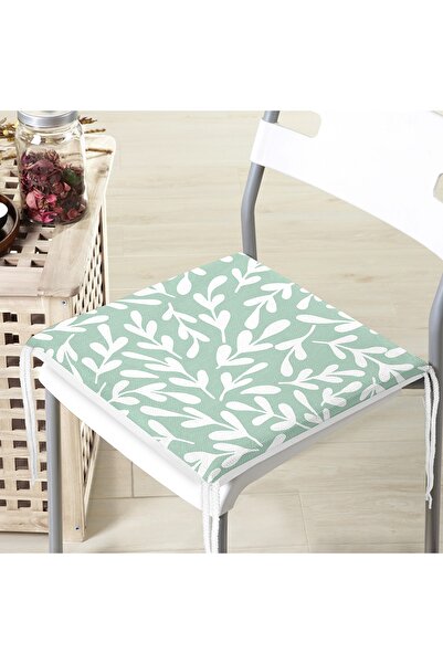 Realhomes М'ятно-зелена підлога з мотивом листя, цифровий принт, застібка-бли...