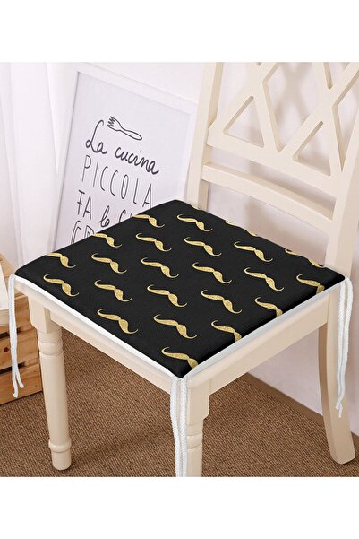 Realhomes Чорний фон з золотими деталями, цифровий принт, сучасна подушка для...