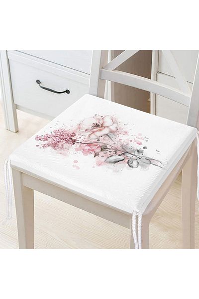 Realhomes Pernă pentru scaun cu fermoar cu desen cu flori Ogea