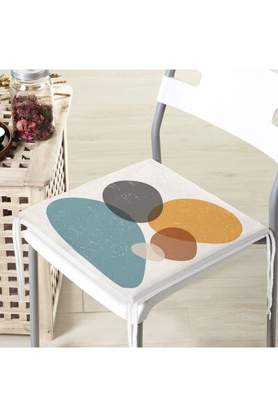 Realhomes Pernă de scaun modernă cu fermoar, imprimată digitală, cu model oval, cu desen Onedraw pe fundal colorat