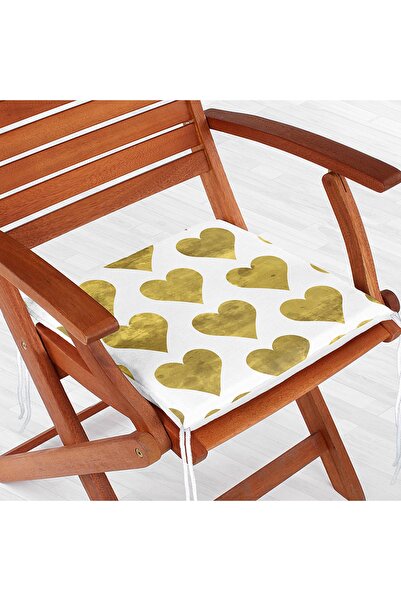 Realhomes Сучасна подушка для стільця з цифровим принтом у вигляді золотих се...