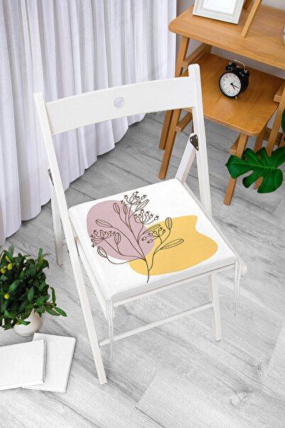 Realhomes Pernă de scaun modernă cu fermoar, imprimată digitală, de culoare galbenă