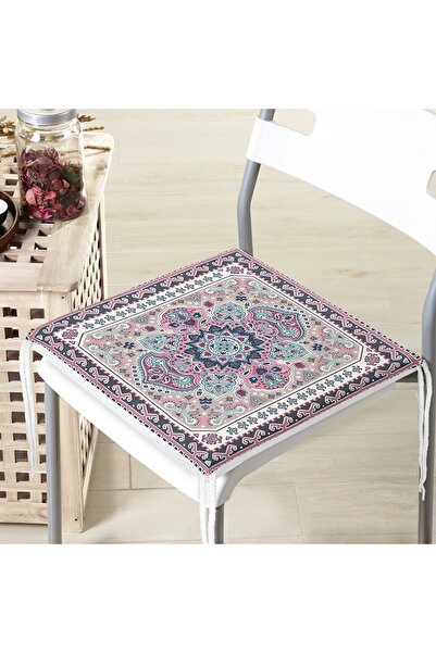 Realhomes Pernă de scaun cu fermoar, imprimată digitală modernă cu motiv pătrat