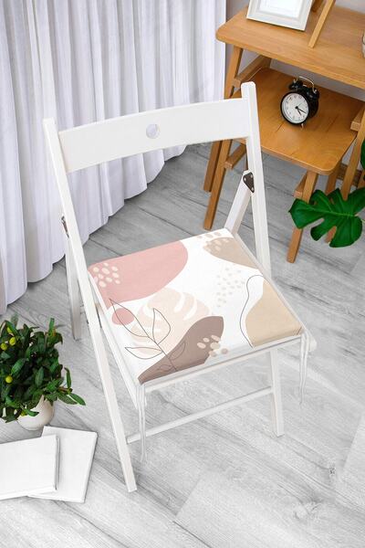 Realhomes Jastuk za stolicu sa digitalnim štampanim pastelnim uzorkom lišća n...