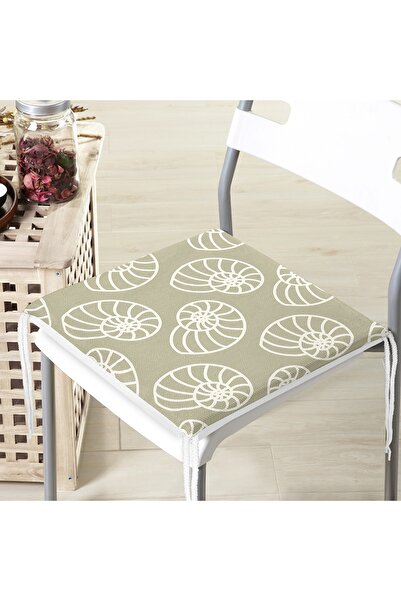 Realhomes Сучасна подушка для стільця з цифровим принтом у вигляді морського ...