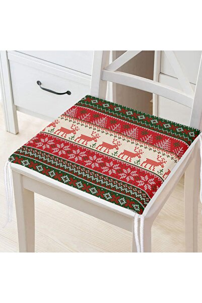 Realhomes Pernă de scaun modernă cu fermoar, cu tematică de Anul Nou, model special, imprimată digitală