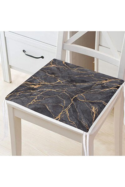 Realhomes Сучасна подушка для стільця з цифровим принтом з мармуровим візерун...