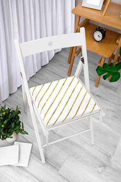 Realhomes Сучасна подушка для стільця з цифровим принтом у вигляді горизонтал...