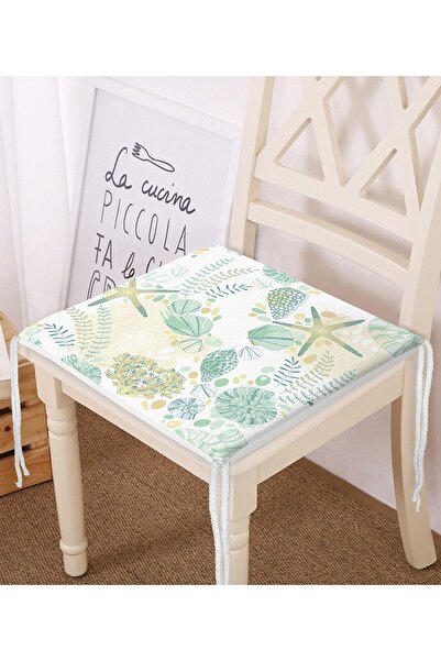 Realhomes Pernă de scaun modernă imprimată digital cu fermoar cu model de stele de mare pe fundal alb