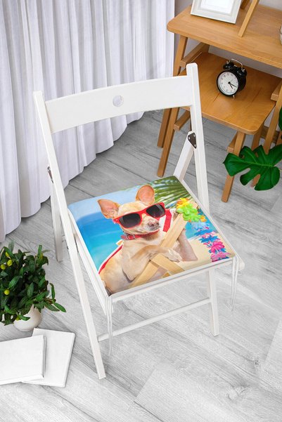 Realhomes Moderni jastuk za stolicu sa patentnim zatvaračem i motivom psa u l...