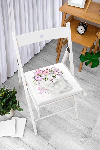 Realhomes Cvetni motiv mačke, digitalno štampani moderni jastuk za stolicu sa...