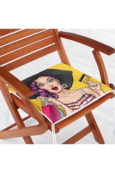 Realhomes Pop Art ilustrovani digitalno štampani jastuk za stolicu sa patentn...