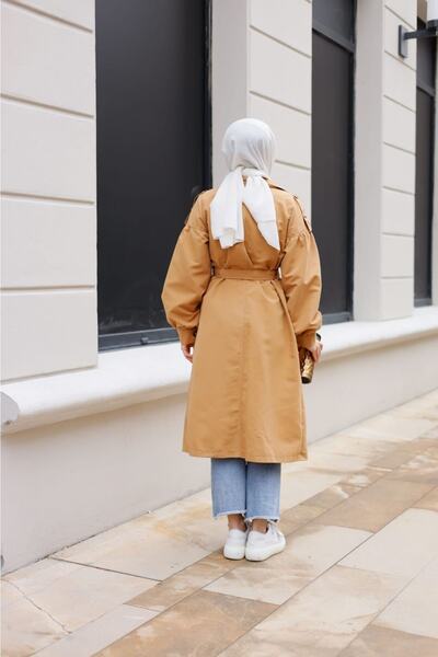 esmaboutique Kadın Retro Kemerli Trençkot
