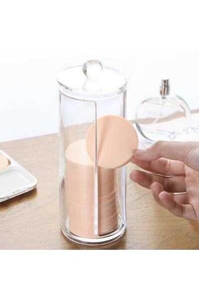 Genel Markalar Şeffaf Makyaj Pamuk Kutusu Organizeri